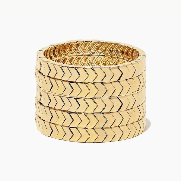 

kelitch 2019 new gold enamel rainbow tile bracelet colorful enameled beads elastic tile arrow bead bracelet for women jewelry, Black