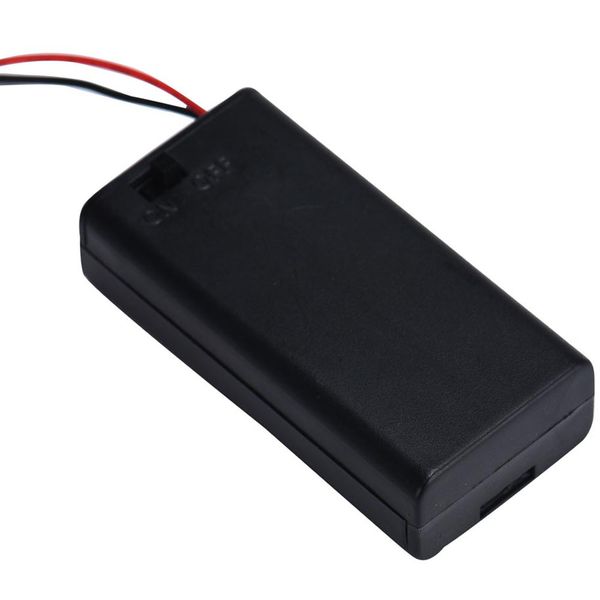 

2 x aa 3v черный держатель батареи разъем кейс для хранения коробка вкл / выкл переключатель с подводящим проводом легкий