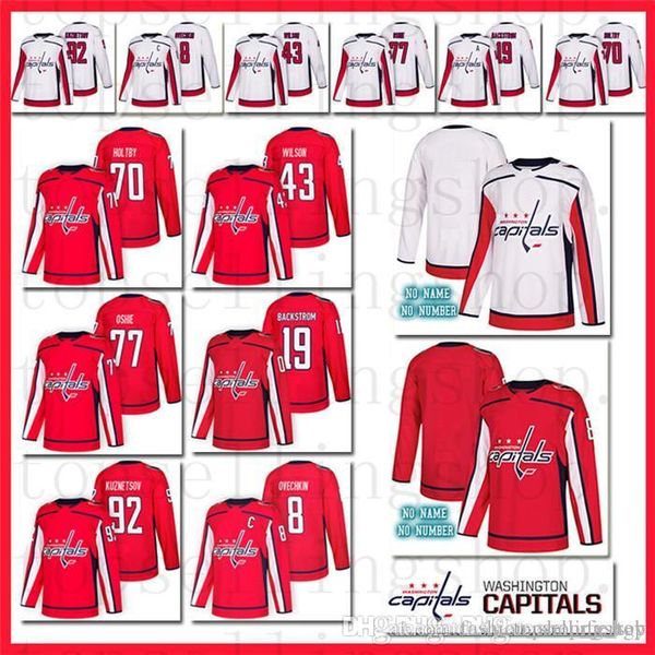 

8 Alex Ovechkin Washington Capitals Hockey Jersey Alex Ovechkin Nicklas Backstrom NHL TJ Oshie Braden Holtby Tom Wilson Kuznetsov Jerseys