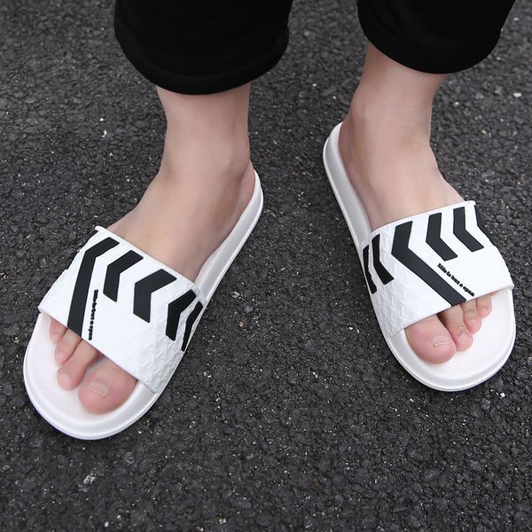 

coslony summer men home slippers fashion beach shoes non-slip bathroom flip flops couple footwear outdoor women sandals, Black