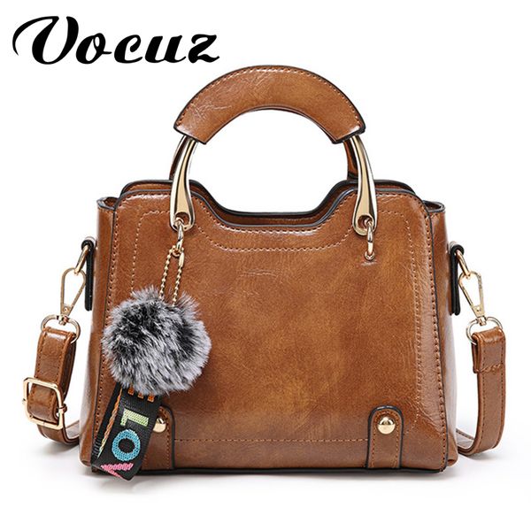 

vocuz bag woman bag shoulder messenger fashion leather furry pendant handbags for women 2020 small bags