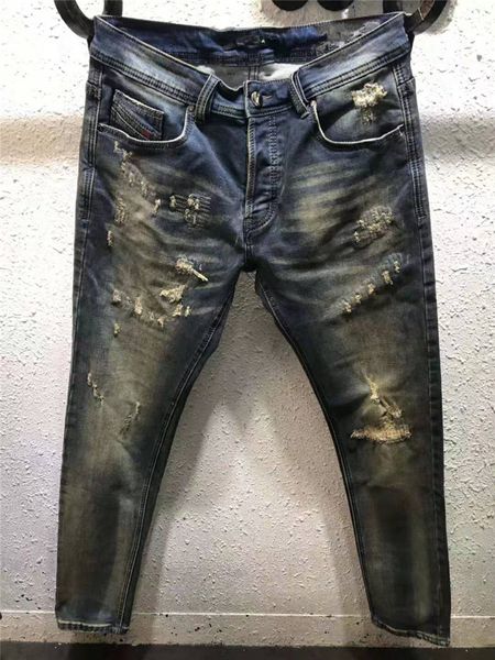 

новые поступления winter толстая стиль классика brand дизайнеры diesel синий slim модный держать качество ripped men woman jeans размер 30-3, Blue