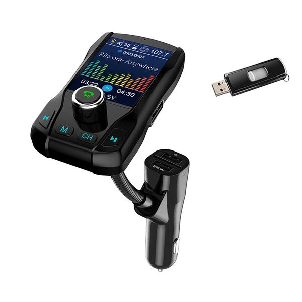 

auto bluetooth player dual usb charger fm transmitter car mp3 player with colorful screen m8617