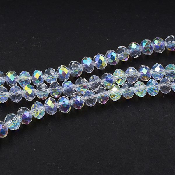 

wholesale faceted ab clear glass crystal spacer beads 4 6 8 10 12 mm pick siz for jewelry making, Black
