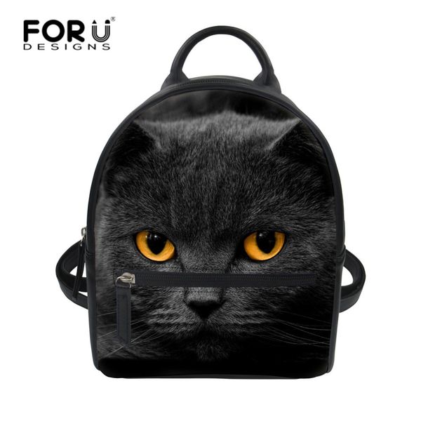 

forudesigns cat pu leather women small shoulder bags for teenagers girls small backpack female rucksack mochilas feminina