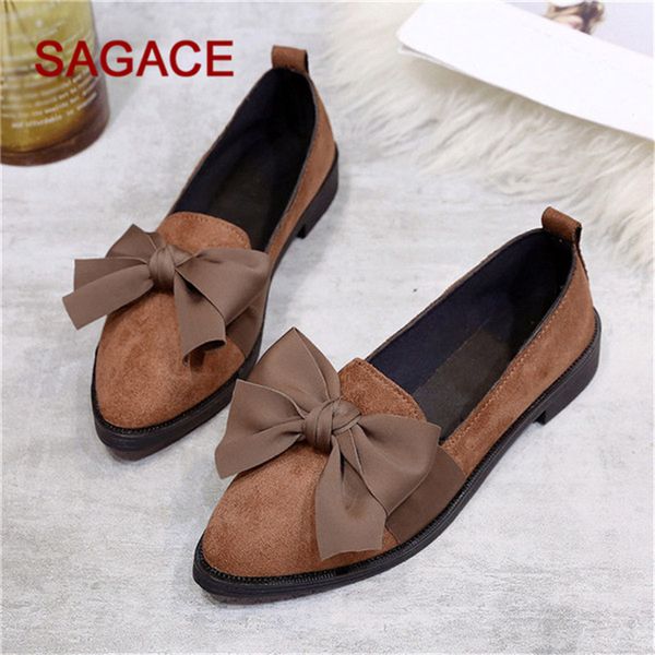 

hb@sagace ladies pumps women pointed toe flock slip-on shoes square heel jobs single shoes bow zapatos de mujer, Black