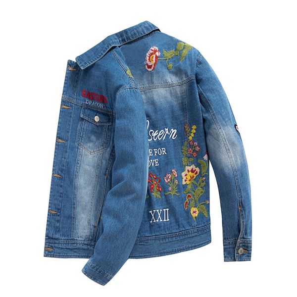 

europe and america denim jacket men's 2019 autumn loose and plus-sized youth jeans coat men's casual short jacket, Black;brown