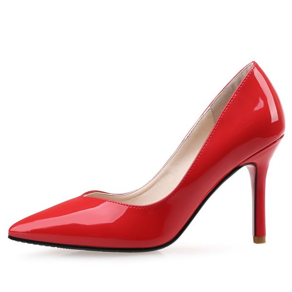 

2020 new fashion high heels women pumps thin heel classic white red beige wedding shoes, Black