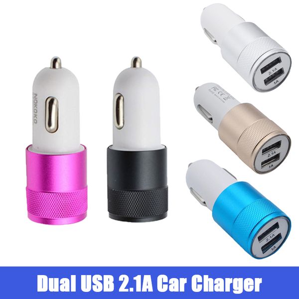 

metal dual usb car charger 2.1a+1a power adapter car charger for iphone 6 7 8 x xs samsung s9 s8 huawei xiaomi