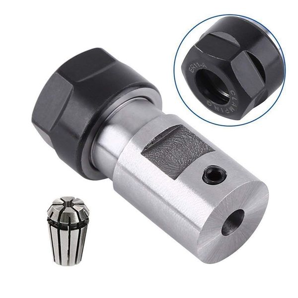 

er11 5mm motor shaft collet chuck spindle extension rod inner + er11 spring collet for cnc milling machine