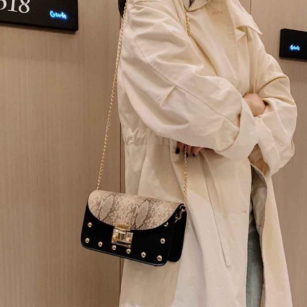 

fashion snake print women shoulder bag handbags women bags wild girls small square messenger bag bolsa feminina