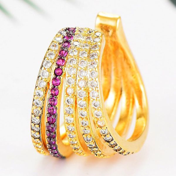 

godki 2020 trendy statement ear cuff earring for women wedding cubic zircon dubai bridal round circle hoop earrings 2020, Silver
