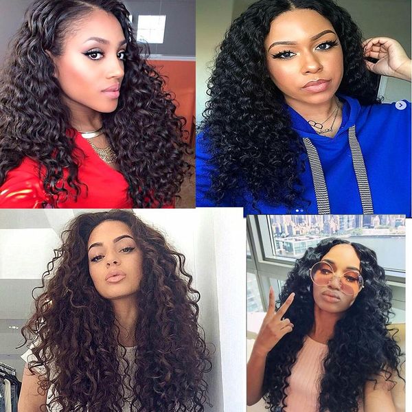 

24 дюймов волна человеческих волос фронта шнурка парики фронта шнурка парики с волосами младенца перуанский парик натуральные волосы 150% пл, Black