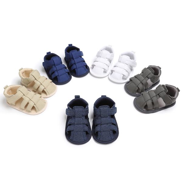 

1 pair artificial pu baby sandals non-slip soft sole baby infant sandals newborn breathable summer hollowing out shoes, Black;red