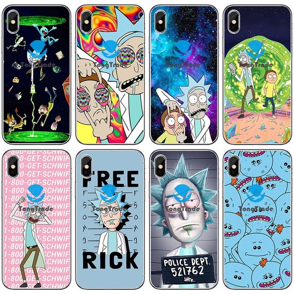 

[tongtrade] soft silicone tpu case for iphone x xs 11 pro max 8 7 6s 5s plus huawei mate 30 20 x pro cartoon rick morty rickand morty case