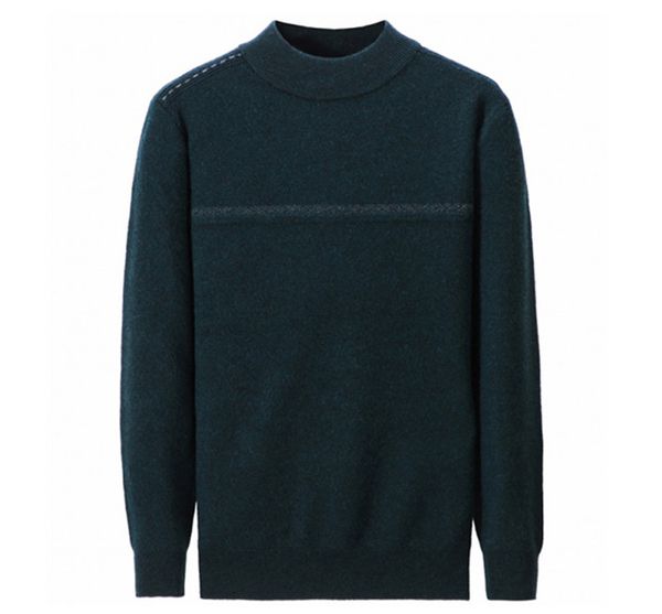 

new arrival pure goat cashmere thick knit men fashion half high neck pullover sweater solid color s-3xl retail wholesale, White;black
