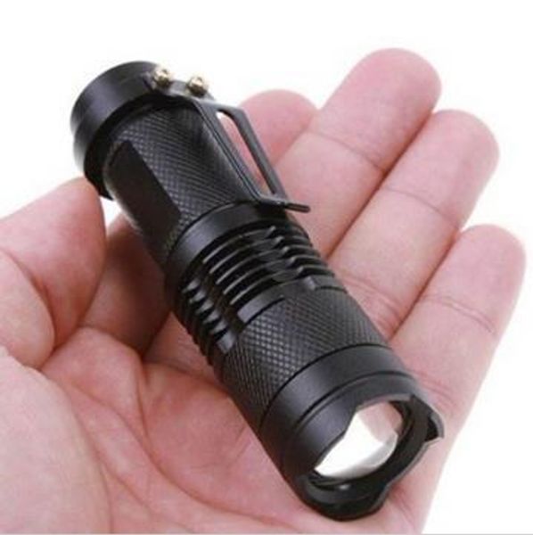 Mini Focus Zoom CREE Q5 LED 7 W 300LM 14500 Lanterna Torch Ajustável Zoomable Flash light
