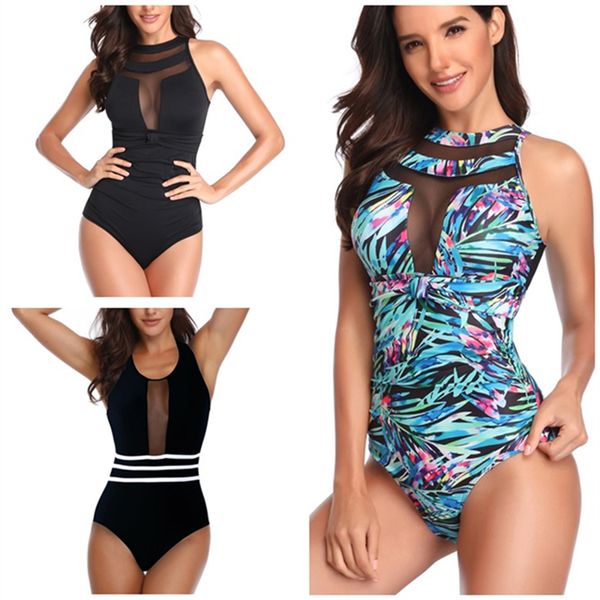 

сетка one piece купальники плавленый купальники женщин 2019 купальный костюм sexy купальщицы плюс размер monokini крытый bodysuit мая женски, White;black