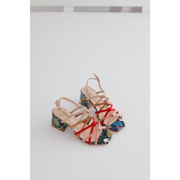 

limoya coco ten sand red suede cross detailed snake low-heeled sandals limoya, Black