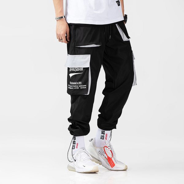 

2019 new stereoscopic pocket casual pants men, Black