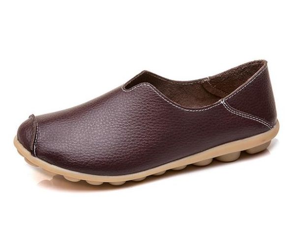 

women's shoes leather non-slip soft bottom women flats casual shoes 1079, Black