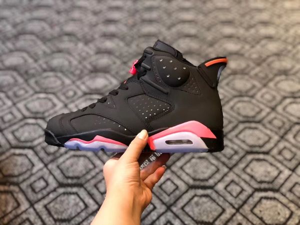 

official 6s j6 men basketball shoes 3m black and red low cut cool good sneakers with box and socks 1
