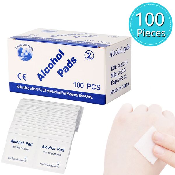 

100шт/лот алкоголя преп своп площадку влажные салфетки портативный инструмент антибактериальный спиртовой салфеткой для очистки кожи телефон