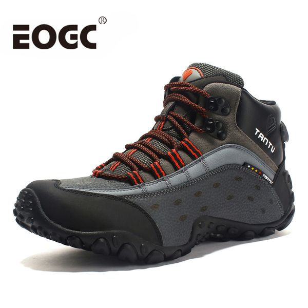 

autumn winter men boots fashion men's ankle boots genuine leather male casual shoes waterproof outdoor shoes male snow, Black