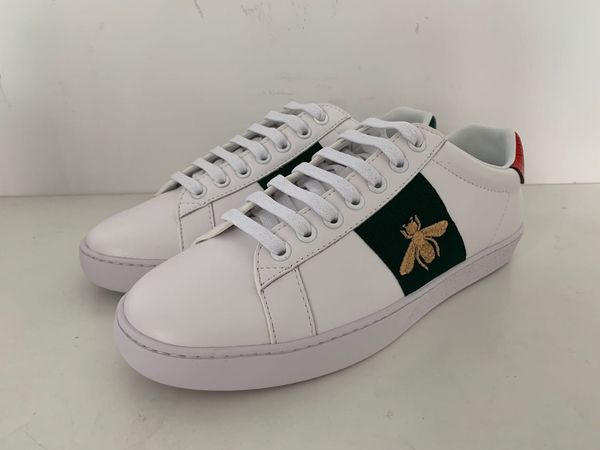 

new arrival fashion men women casual ace shoes designer sneakers designer shoes genuine leather bee embroidered, Black