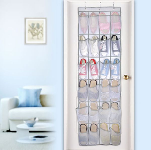 2019 Hanging Shoe Organizer Non Woven 24 Pocket Shoes Storage Rack Behind Door Free Nail Bedroom Tie Waistband Holder Space Saver From Sophine08