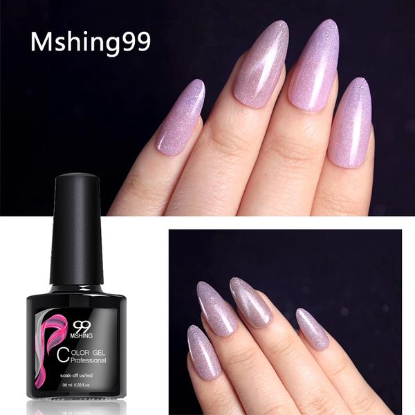 

mshing99 8ml uv gel nail polish high light glitter soak off uv gel varnish nude color nail polish diy art laquer, Red;pink