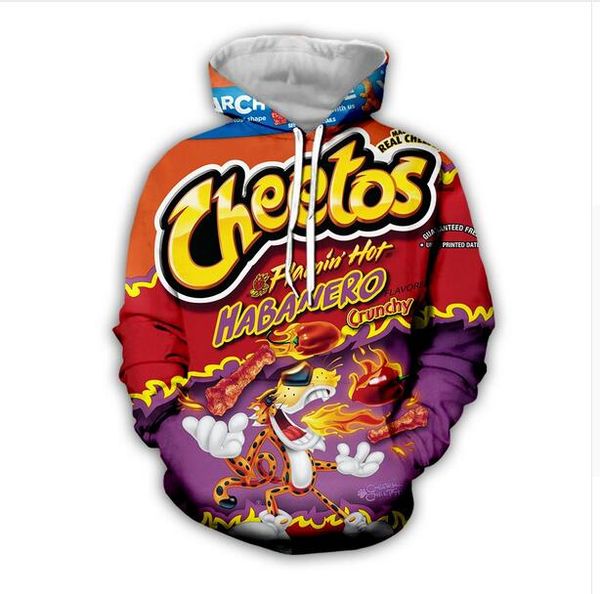 

fashion streetwear 3d hd print casual cheetos food hoodies sweatshirts men women hoodie jacket coat lms0118, Black