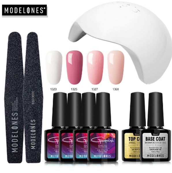 

gel nail polish nail sequins base coat primer set 24w uv led nail dryer gel varnish manicure tools kit