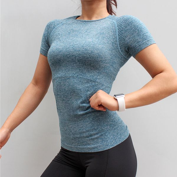 

fitness women seamless sport shirt sports wear for women gym gym running female short sleeve yoga workout, White;red