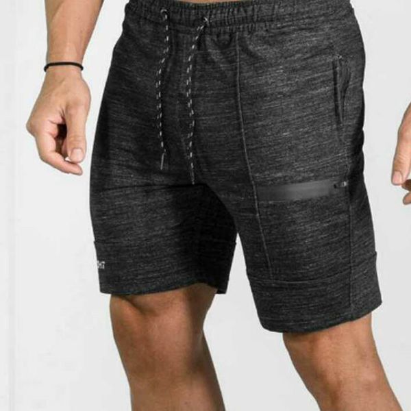 

men's summer sports casual shorts slim breathable running five shorts, Black;blue