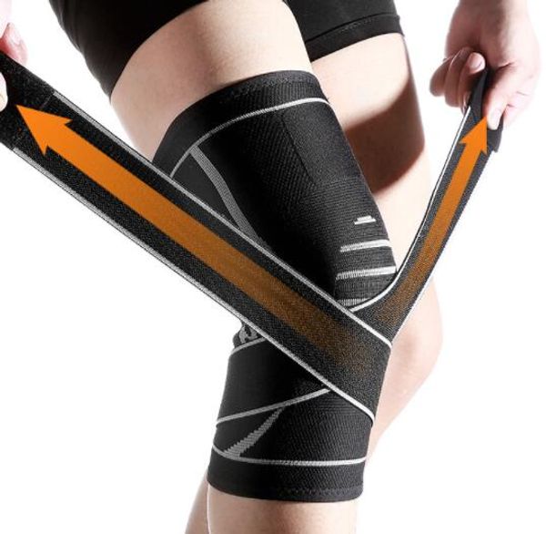 

knee pads safety men fitness exercise pressure cycling knitting knee protector knee exercise equipment basketball sports soccer football, Black;gray