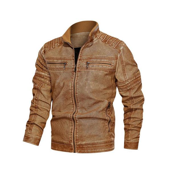 

mens designer leather jackets fashion pu vintage luxury jacket 2019 new arrival streetwear leather jacket with zipper size l-6xl, Black