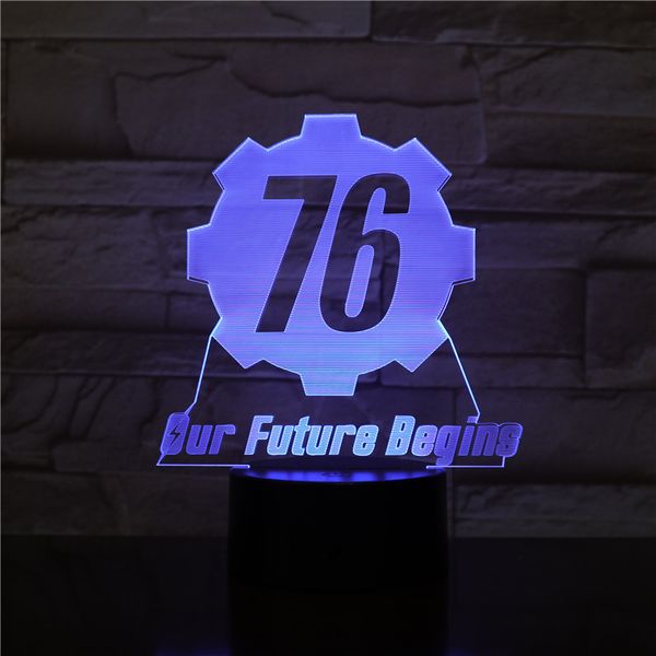 

fallout 76 our future begins usb 3d led night light boys child kids baby gifts decorative lights game table lamp bedside 2414