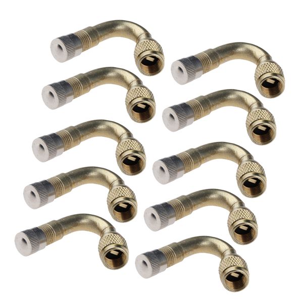 

10x universal copper tire tyre valve extension adaptor for car bike yellow 45Â°