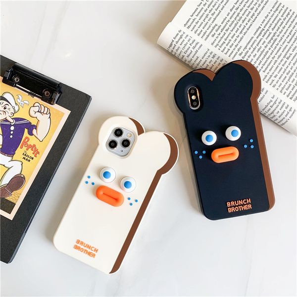 

suitable for iphone xs max mobile phone shell silicone fun cute bread toast sausage mouth