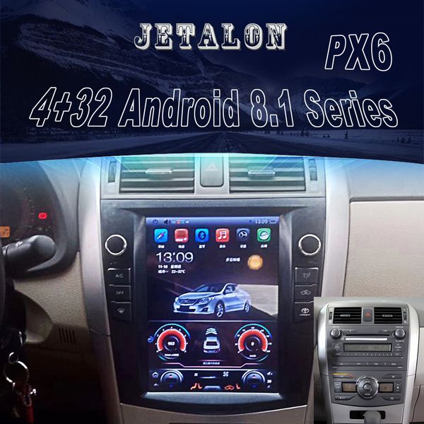 

10.4" vertical screen radio player for corolla 2010 gps bluetooth navigation six core 32gb rom android 8.1 car multimedia car dvd