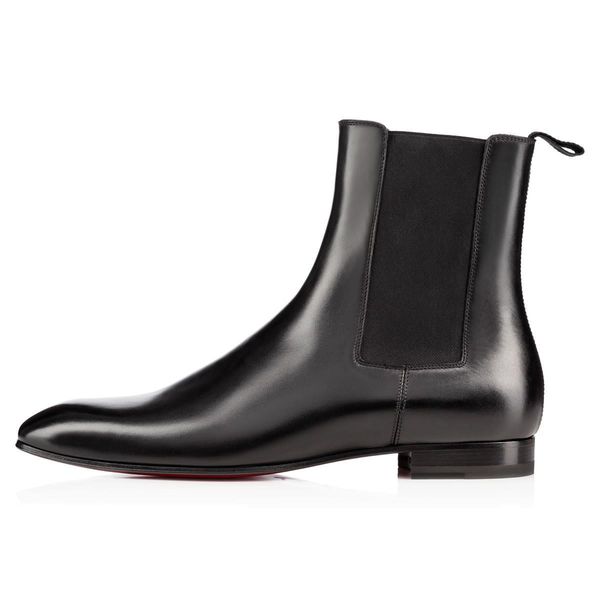 

fashion elegant business designer men black leather knight boots high red bottom boots,brand flat ankle boots casual shoes l14