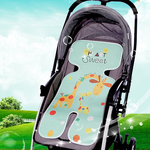 Waterproof Cartoon Print Baby Stroller Mat Summer Cool Ice Silk