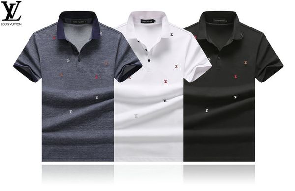 

vl french brand polo shirt mens designer t-shirt luxury casual business polo cotton sports t-shirt fashion wild casual t-shirt, White;black