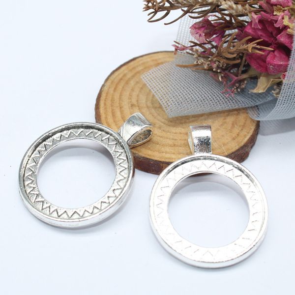 

10pcs round glass cabochon base 25mm double-sided gem pendant setting blank cameo tray diy jewelry making accessories findings, Blue;slivery