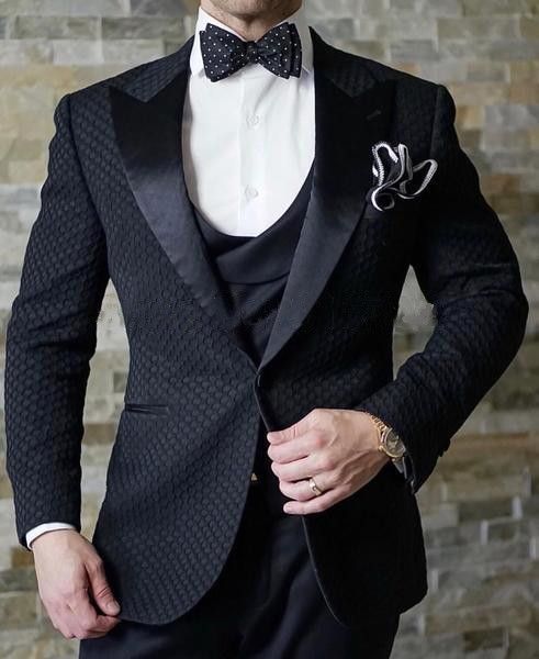 

handsome one button groomsmen lapel groom tuxedos men suits wedding/prom man blazer ( jacket+pants+tie+vest) 891, White;black