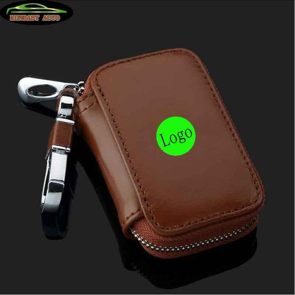 

black/brown 10pcs/lot genunie leather car key case cover key holder wallet for all cars car styling accessories
