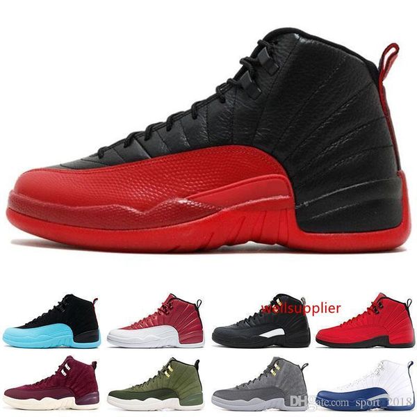 

fashion 12 new gym red 12s college men basketball shoes michigan wings bulls flu game the master black white taxi sports trainer sneaker