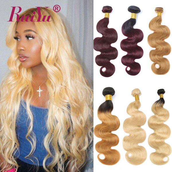 613 Blonde Bundles Body Wave Brazilian Hair Weave Bundles Two Tone