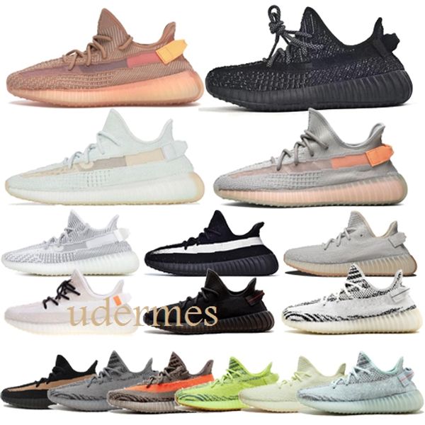 

2019 New luxury designer men and women V2 zebra static cream sesame Kanye West og Clay True Form hyperspace 3M Wave Runner running shoes